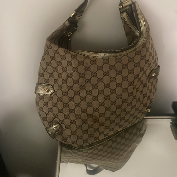 Gucci Authentic  green snake medium hobo with leather trim, gold hardware - Picture 5 of 5